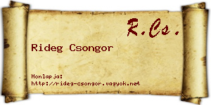 Rideg Csongor névjegykártya